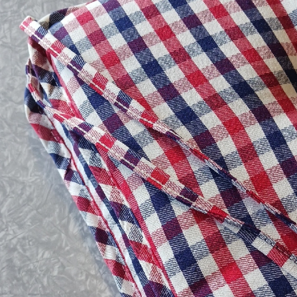 Cracker Barrel Gingham Rocker Cushion Set - Red, White, Blue - Picture 6 of 8